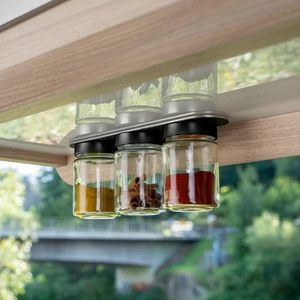 Silwy mágneses fűszertartó fekete fémcsíkkal (192 ml), 3 db-os készlet 